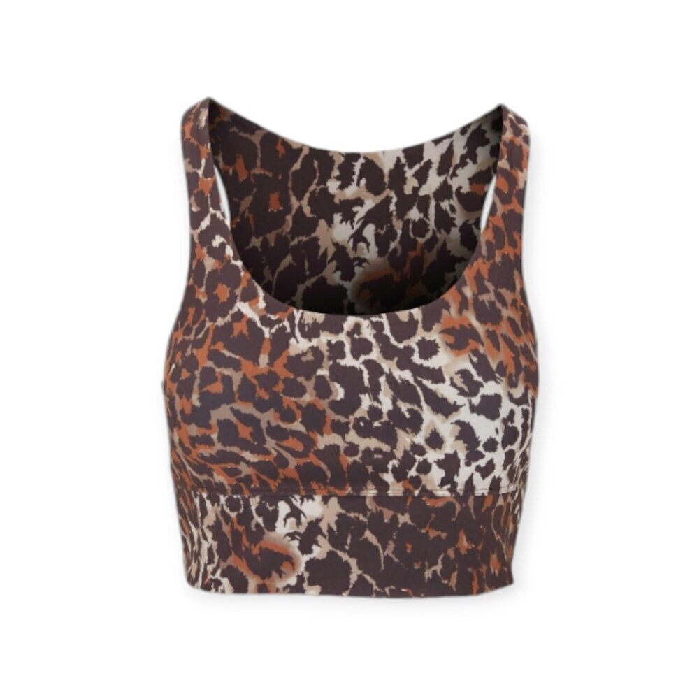 Veronica Beard Brown Leopard Print Sports Bra Small Sleeveless Gym Yoga Top - Picture 7 of 7